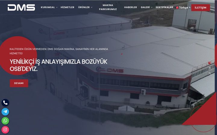 Screenshot of dmsdoganmakina.com.tr