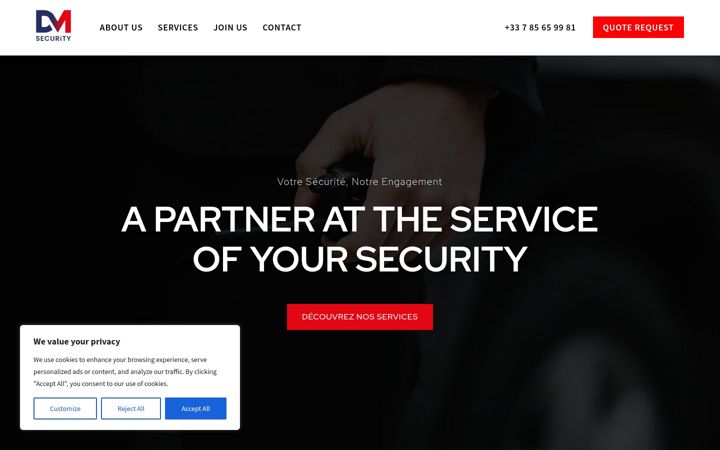 Captura de pantalla de dmsecurity.fr