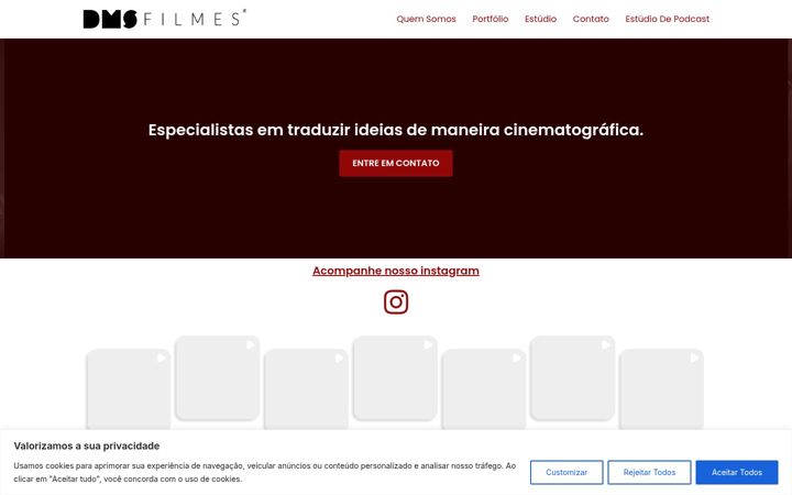 Screenshot stránky dmsfilmes.com.br