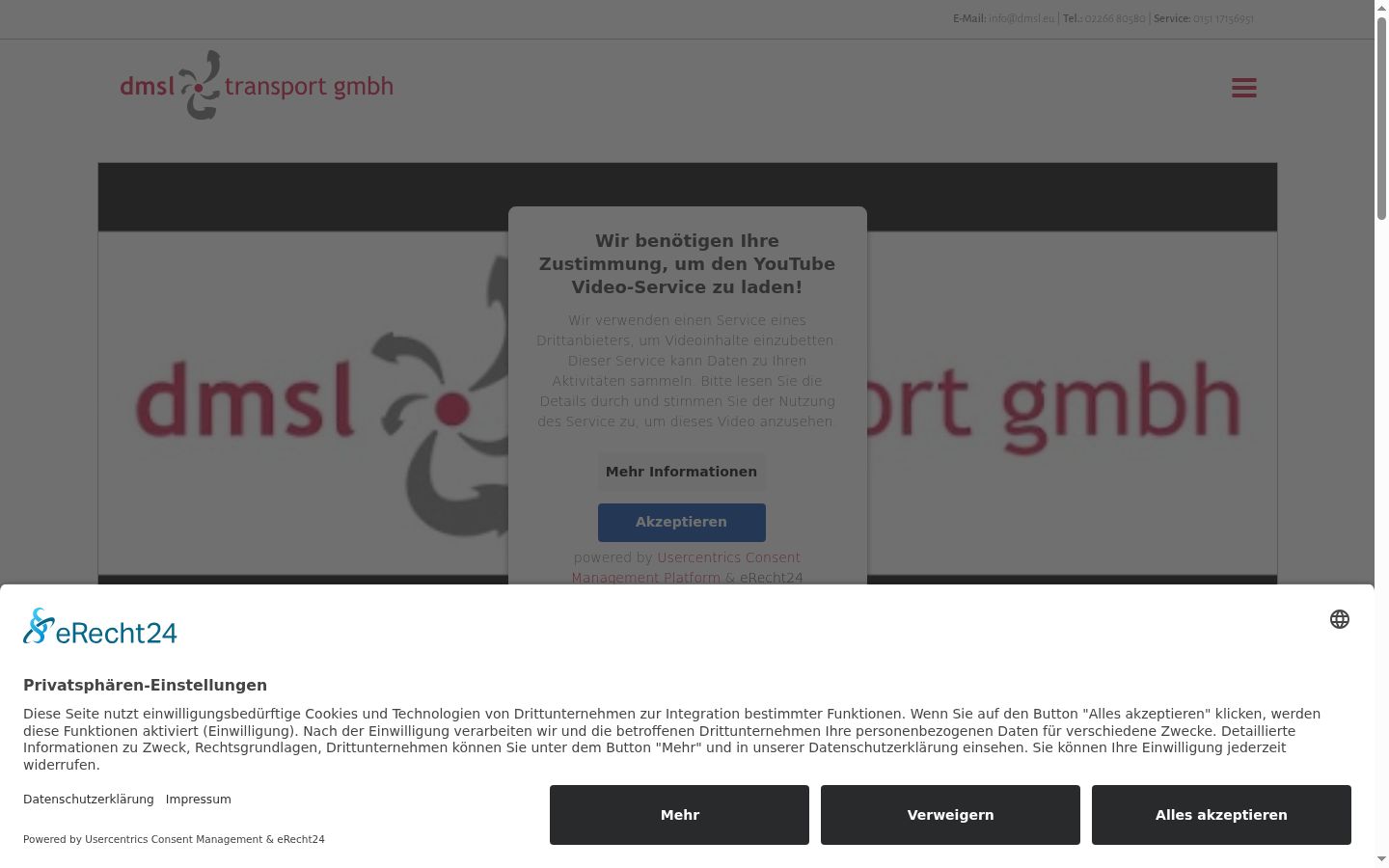 Screenshot del banner di consenso mostrato prima di qualsiasi interazione