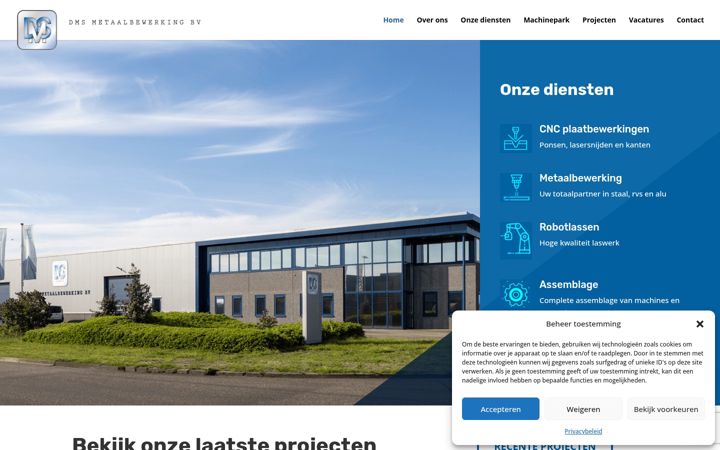 Screenshot of dmsmetaalbewerking.nl