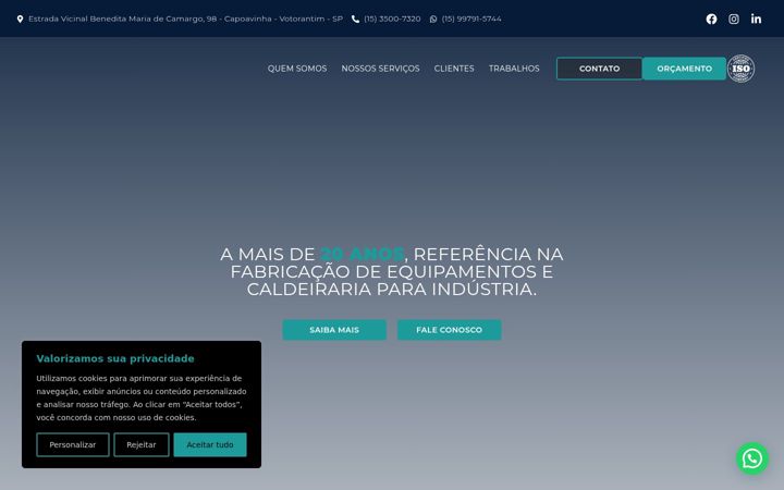 Screenshot stránky dmsmetal.com.br