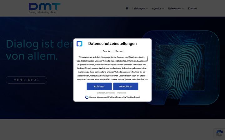 Screenshot of dmt-dialogagentur.de