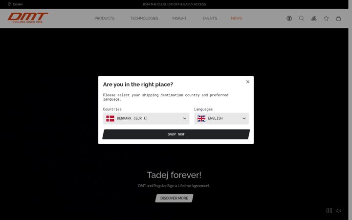 Screenshot of dmtcycling.com