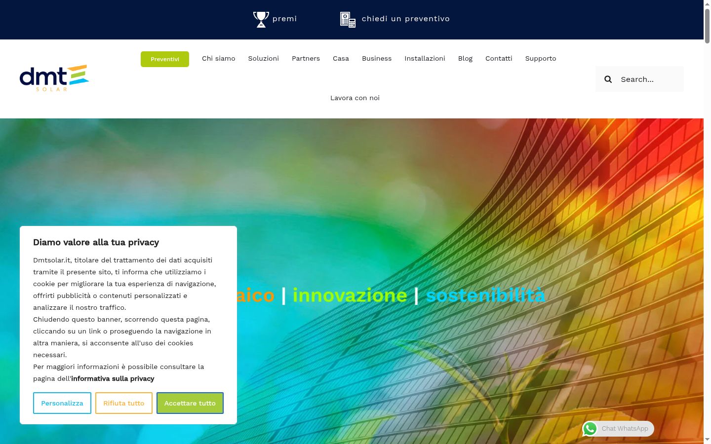 Captura de ecrã do banner de consentimento apresentado antes de qualquer interação
