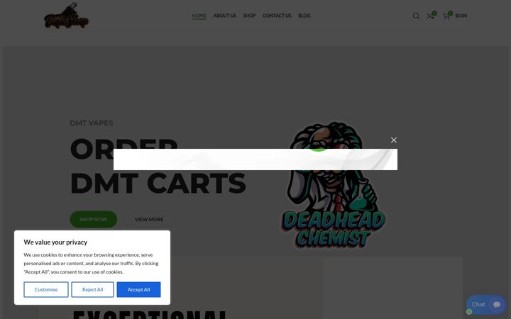 Screenshot of dmtvapecartsshop.com