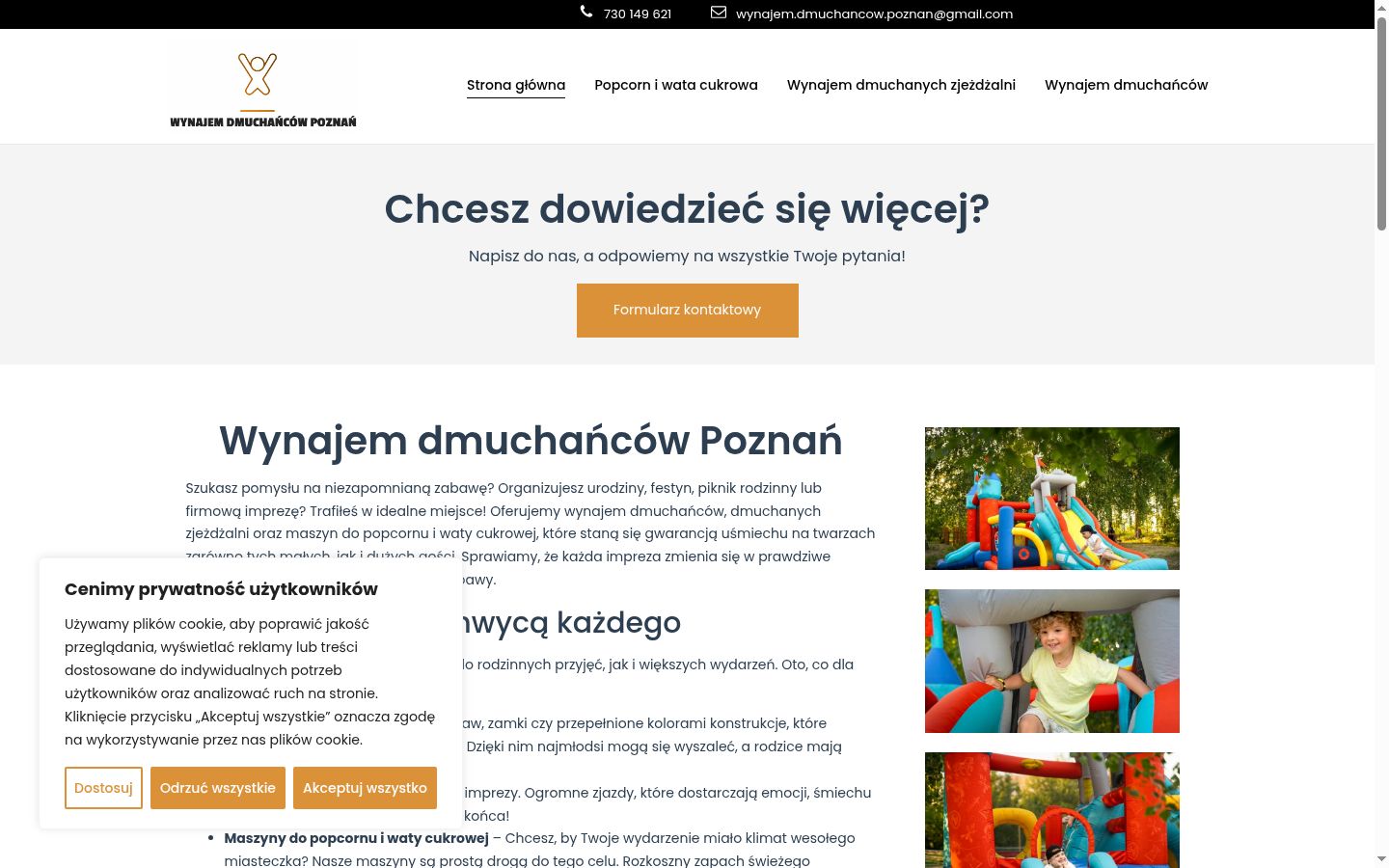 Posnetek zaslona pasice za privolitev, prikazane pred kakršno koli interakcijo
