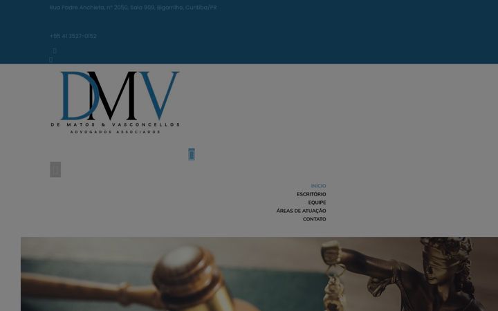 Screenshot stránky dmv.adv.br