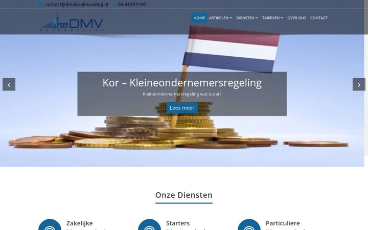 Zrzut ekranu dmvboekhouding.nl