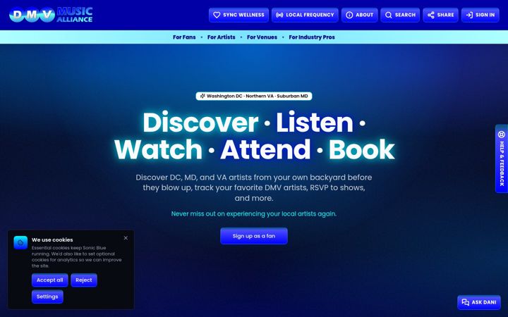 Screenshot of dmvmusic.org