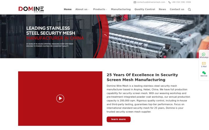 Screenshot of dmwiremesh.com
