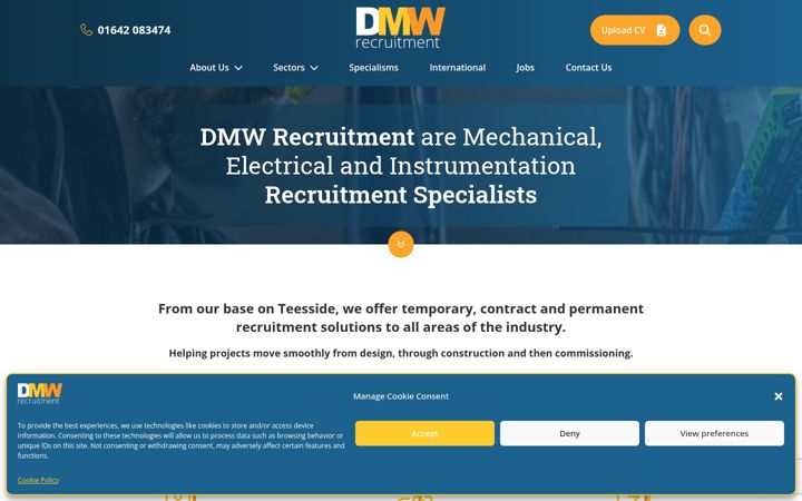 Captura de pantalla de dmwrecruitment.co.uk