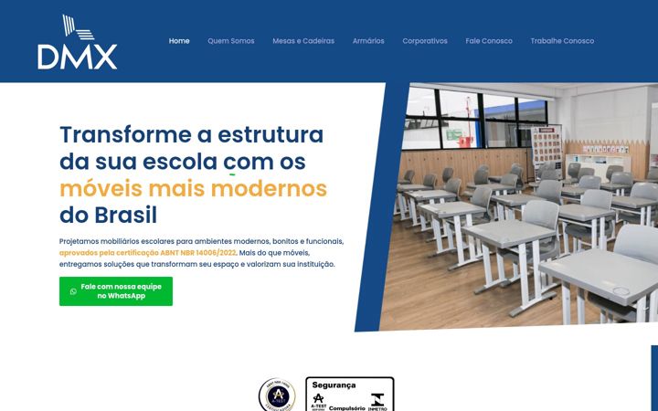 Screenshot of dmxmoveis.com.br