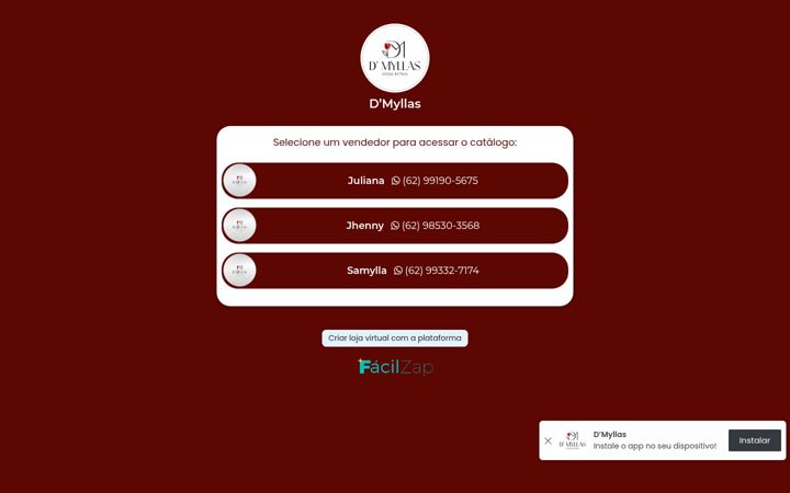 Screenshot of dmyllas.com.br
