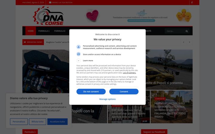 Captura de pantalla de dna-corse.it