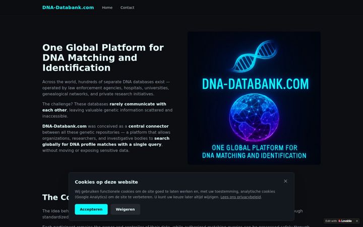 Screenshot of dna-databank.com