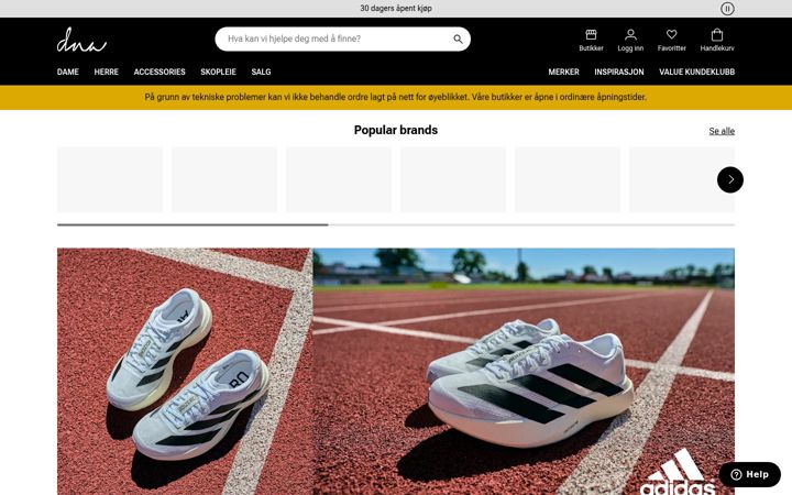 Screenshot of dna-shoes.com