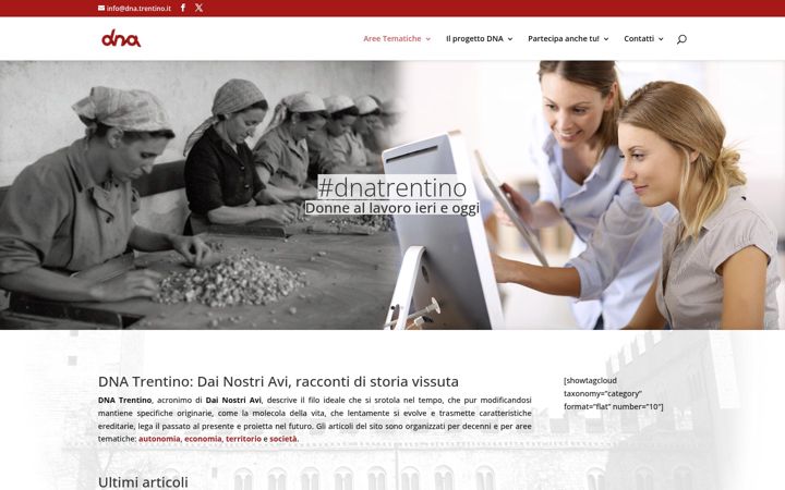 Captura de pantalla de dna.trentino.it