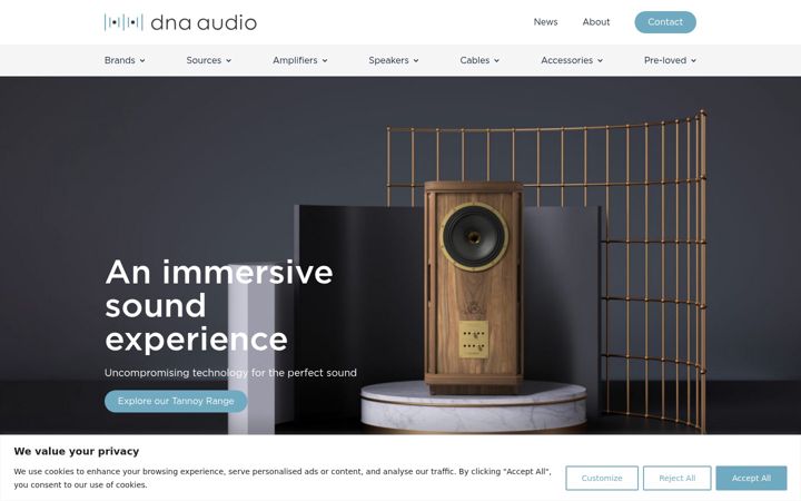 Screenshot of dnaaudio.co.uk