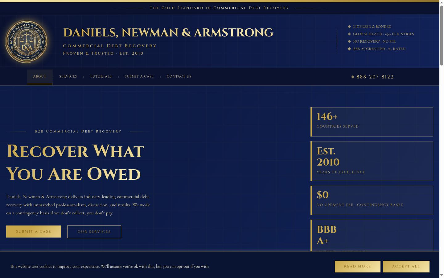 Screenshot del banner di consenso mostrato prima di qualsiasi interazione