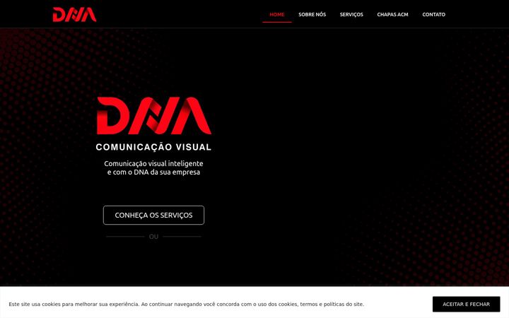 Screenshot stránky dnacv.com.br