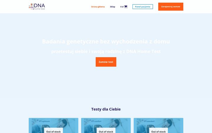 Screenshot of dnahometest.pl