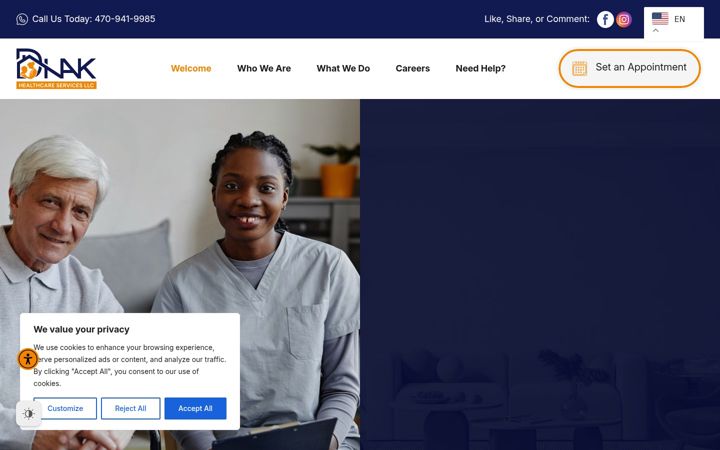 Screenshot of dnakhealthcare.com