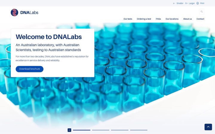 Captura de pantalla de dnalabs.com.au