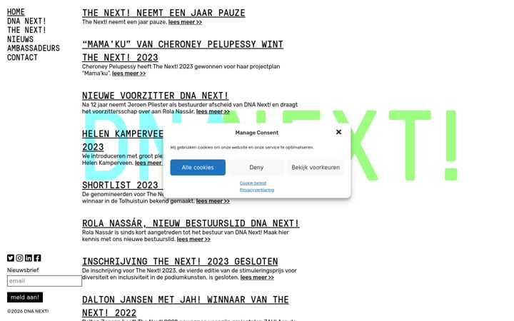 Screenshot of dnanext.nl