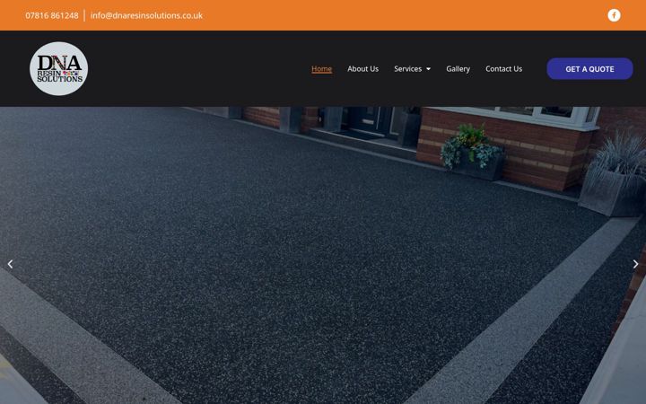 Screenshot of dnaresinsolutions.co.uk