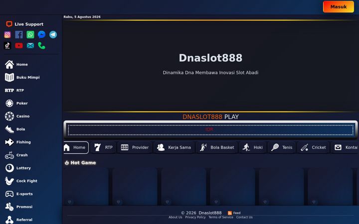 Screenshot of dnaslot888.org