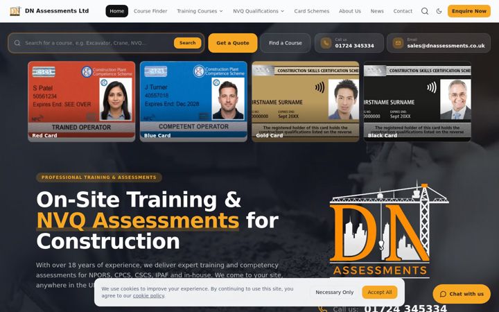 Screenshot of dnassessments.co.uk