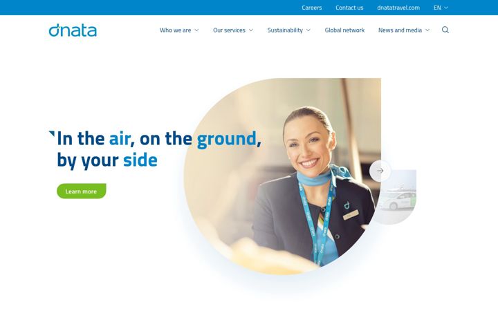 Screenshot of dnata.com
