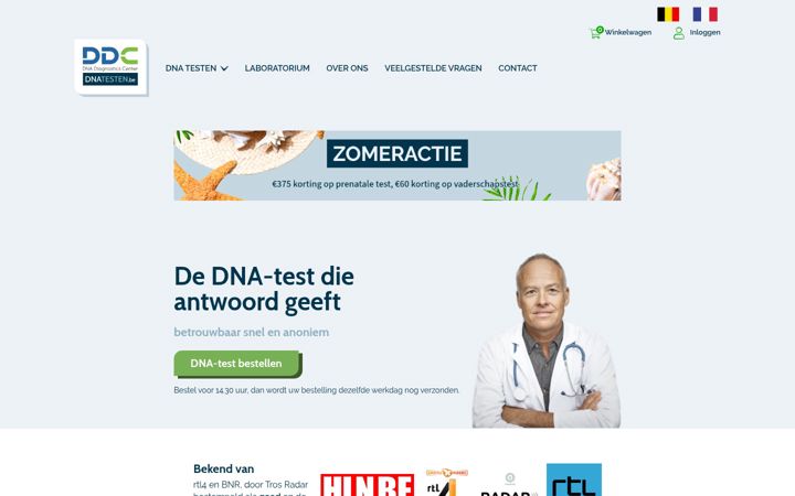 Screenshot of dnatesten.be
