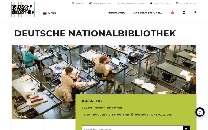 Screenshot of dnb.de