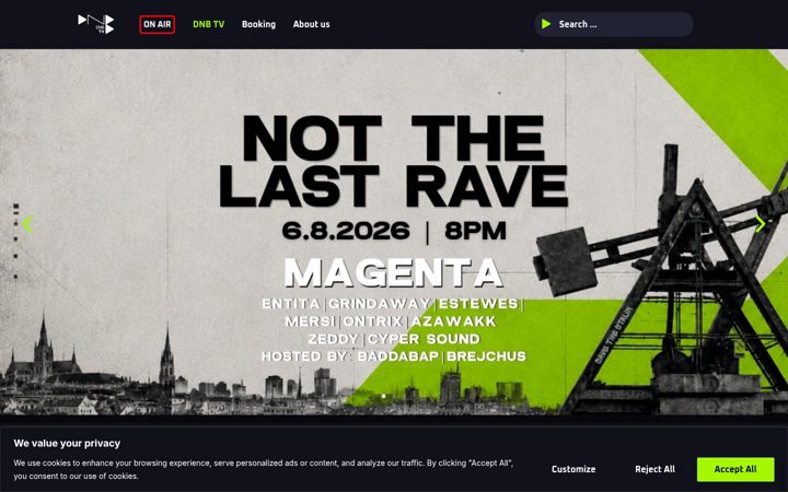 Screenshot of dnbtv.com