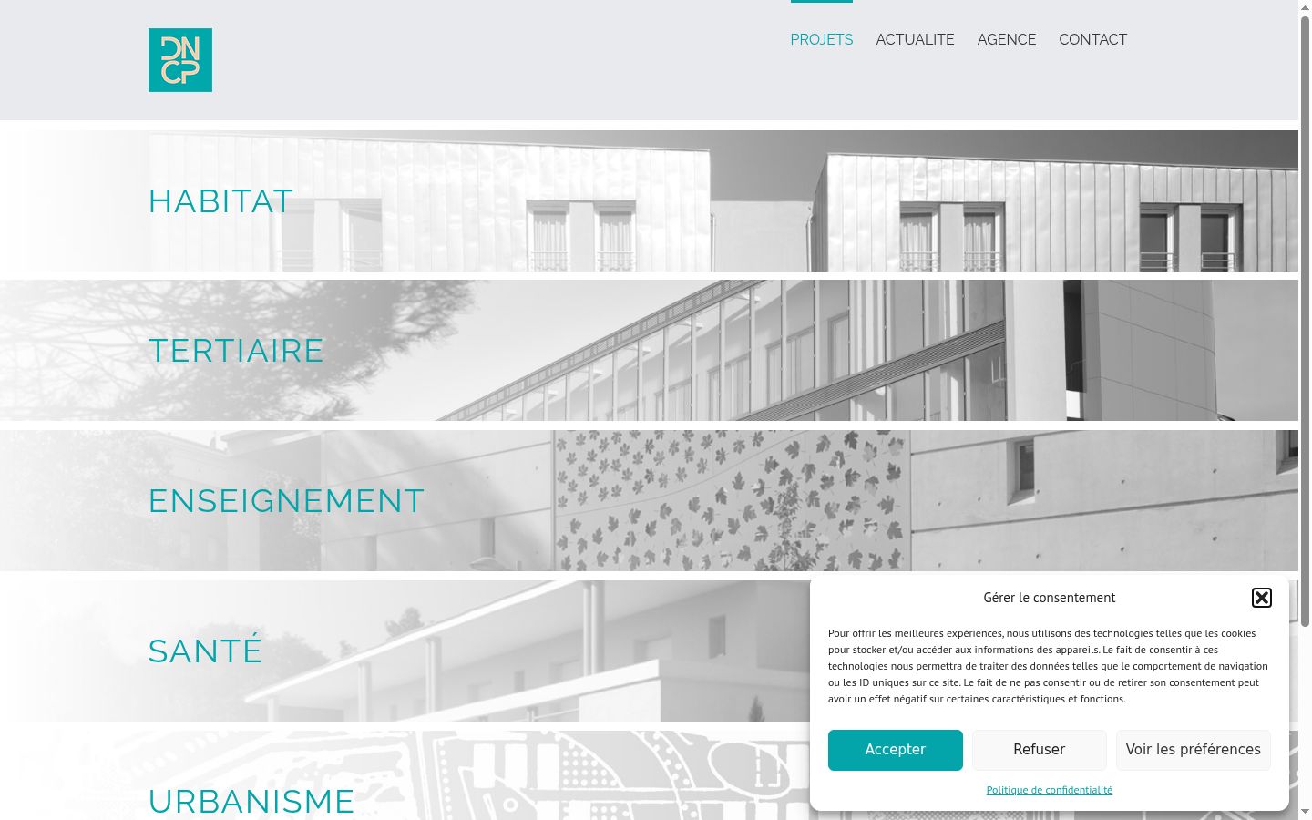 Screenshot del banner di consenso mostrato prima di qualsiasi interazione