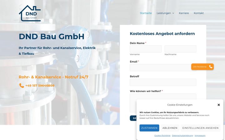 Screenshot of dnd-bau.de