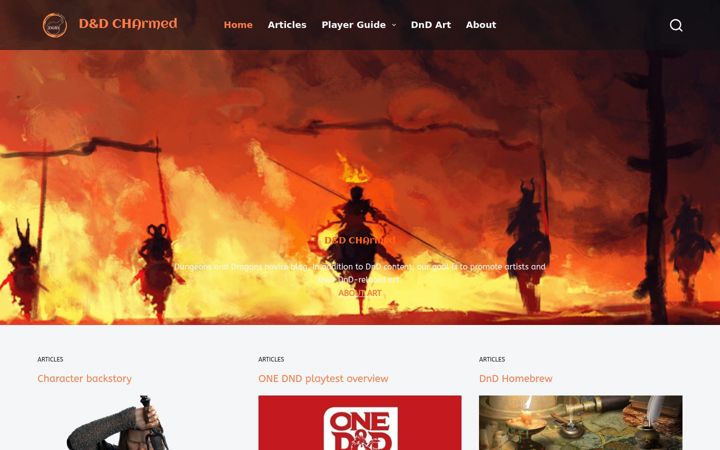 Screenshot of dndcharmed.com