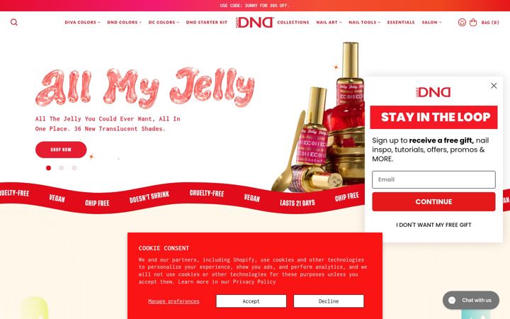 Screenshot of dndgel.com
