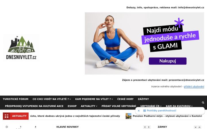 Snímek obrazovky dnesnivylet.cz