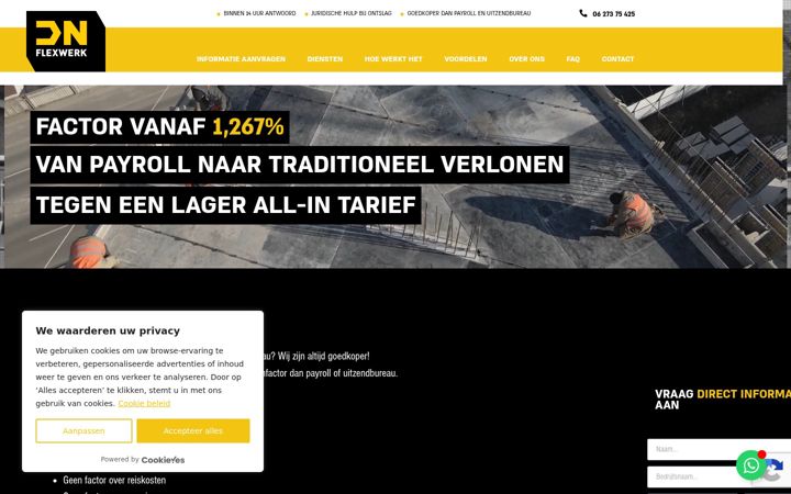 Screenshot of dnflexwerk.nl