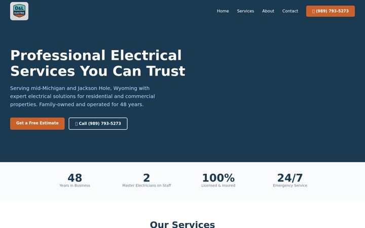 Screenshot of dnl-electric.com