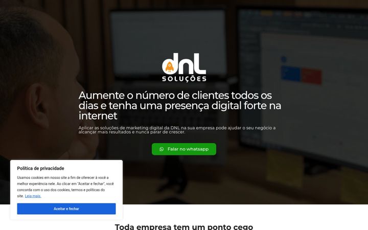 Screenshot of dnlsolucoes.com.br