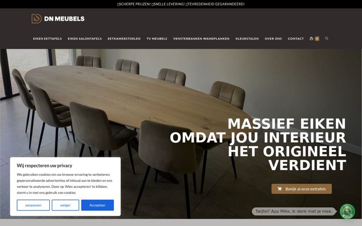 Posnetek zaslona dnmeubels.nl