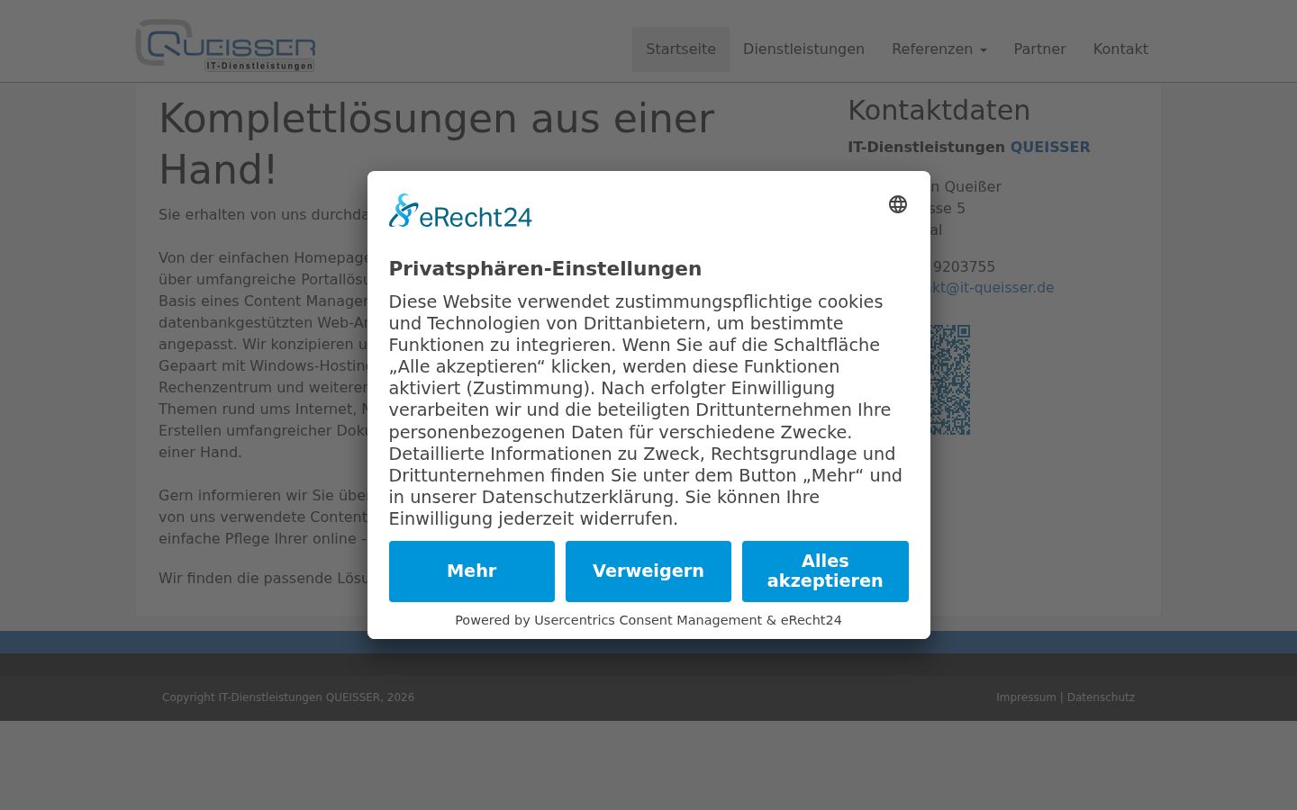 Screenshot of the consent banner shown before any interaction