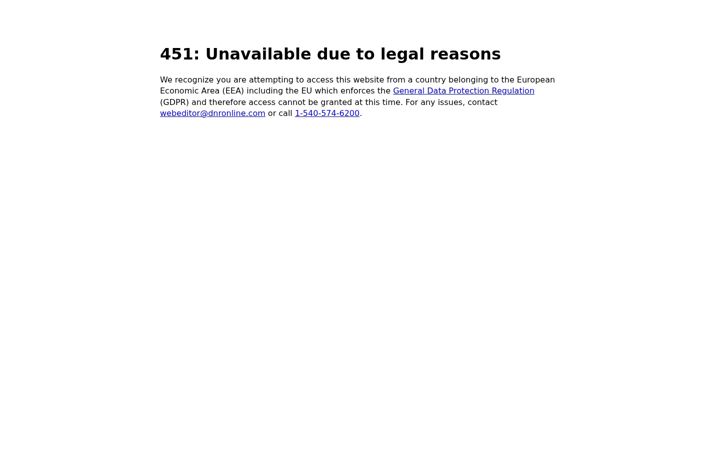 Screenshot of dnronline.com