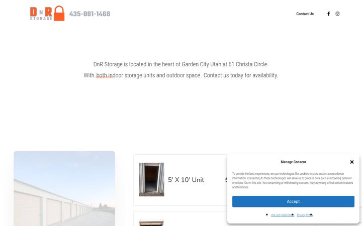 Screenshot of dnrstorage.com