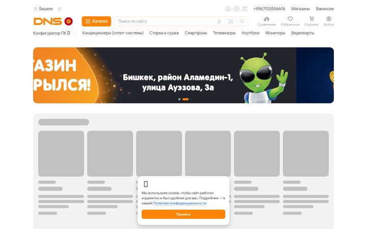 Screenshot of dns-shop.kg