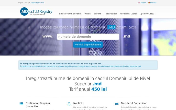 Screenshot von dns.md